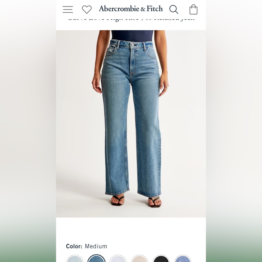 NWOT Abercrombie & Fitch Curve Love Relaxed The 90’s Relaxed Jean